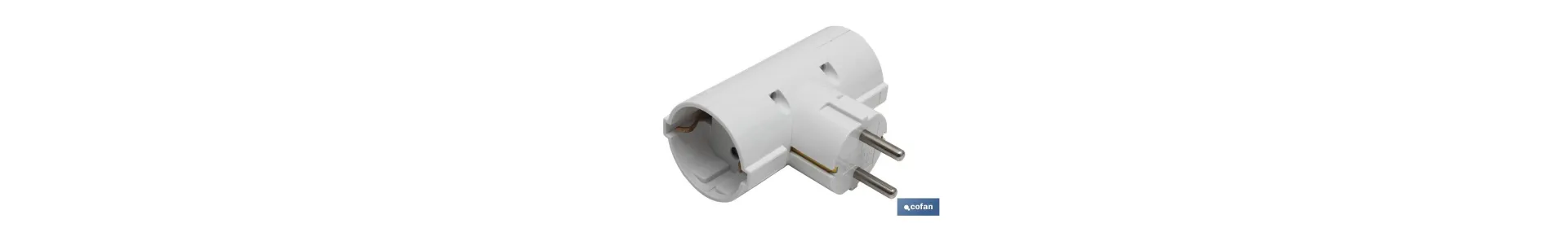 Adaptador doble Schuko 2P+T | Color Blanco | 16 A - 250 V