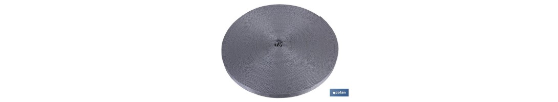 Rollo cinta persiana 14mm x 50m gris