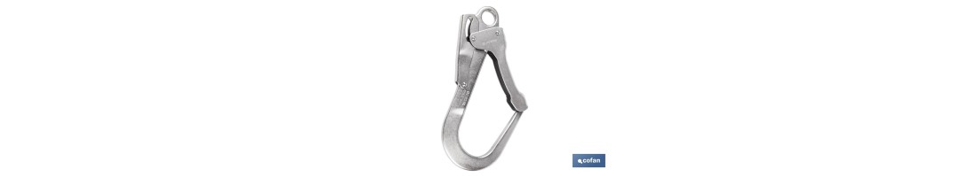 Mosquetón de Seguridad | En Acero para Andamios | Con Bloqueo automático de Doble Acción