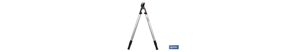 Tijeras de podar con mangos de aluminio | Cortaramas profesional de 75 cm | Forjadas en acero al carbono con corte clásico