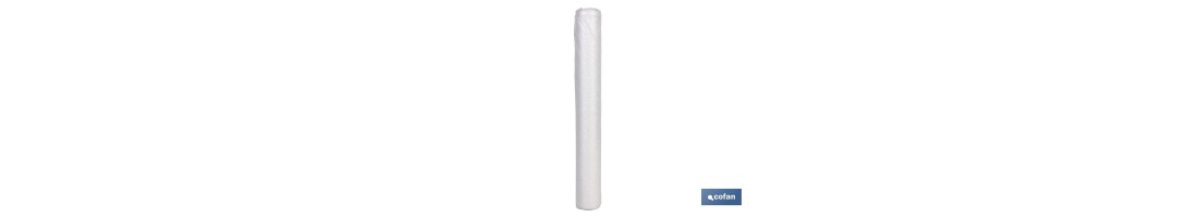 Rollo de lámina cubretodo de polietileno | Grosor de 7 micras | Medida de 2 metros de ancho y 50 metros de largo