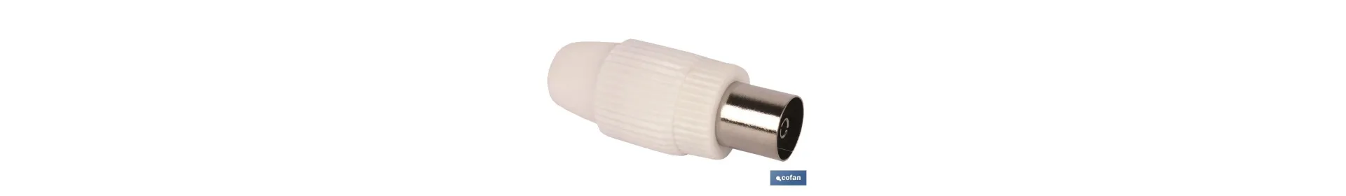 Conector de Antena TV Recto | Vía Hembra | Longitud 9,5 mm