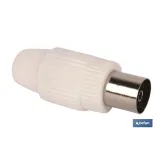 Conector de Antena TV Recto | Vía Hembra | Longitud 9,5 mm