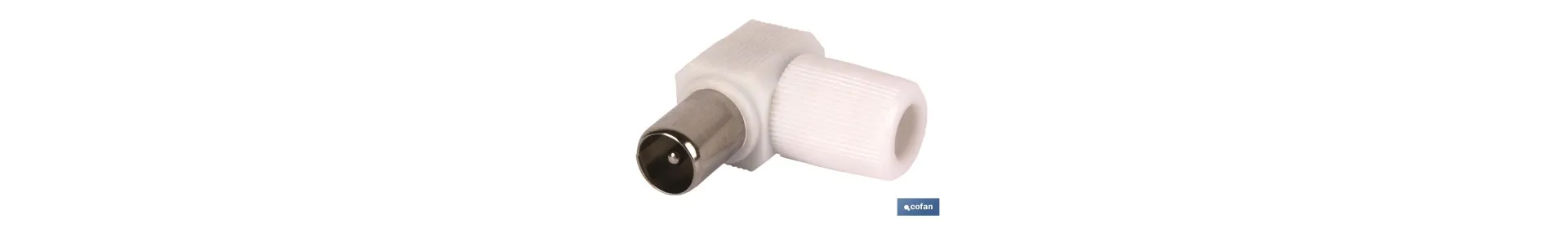 Conector de antena de TV | Tipo codo salida macho | Longitud 9,5 mm