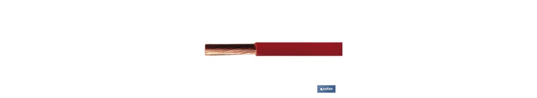Rollo Cable Eléctrico de 100 m | H07V-K | Sección 1 x 1,5 mm2 | Color rojo