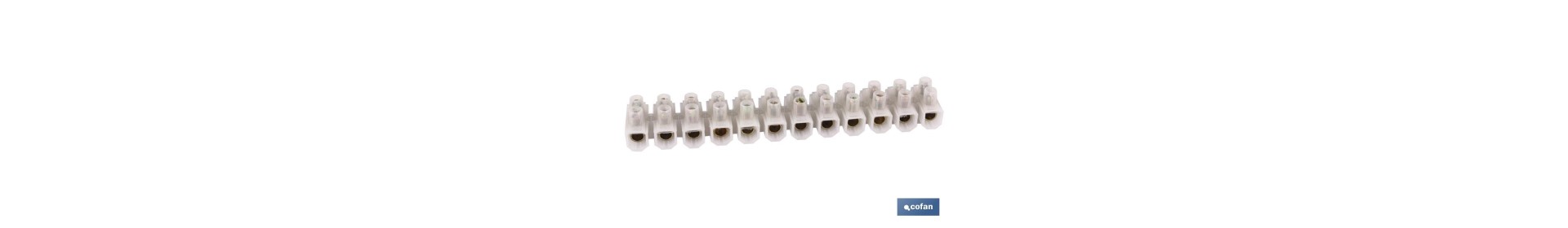Regleta de conexión | 12 bornes para cable de varias Medidas | Color Blanco
