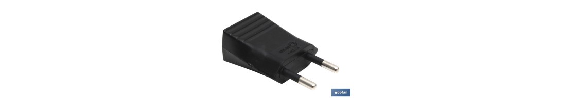 Clavija Bipolar de espiga | 10A - 250V | Color Negro