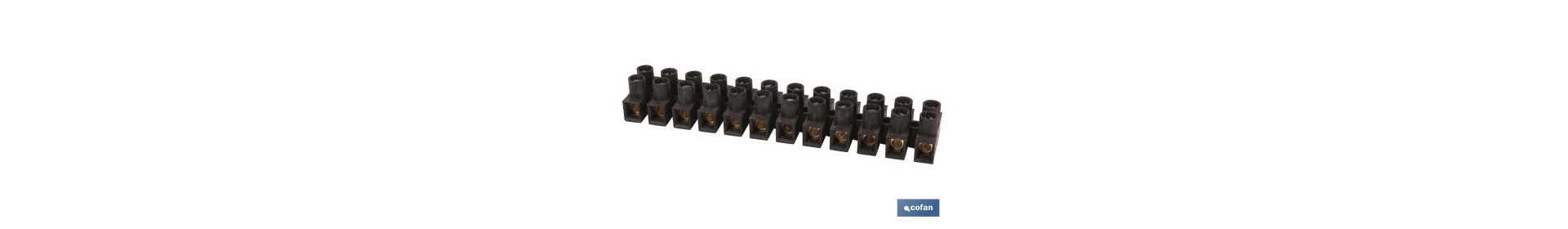 Regleta de conexión | 12 bornes para cable de varias medidas | Color Negro
