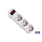 Adaptador triple Frontal Schuko con interruptor | Color Blanco | 16 A - 250 V