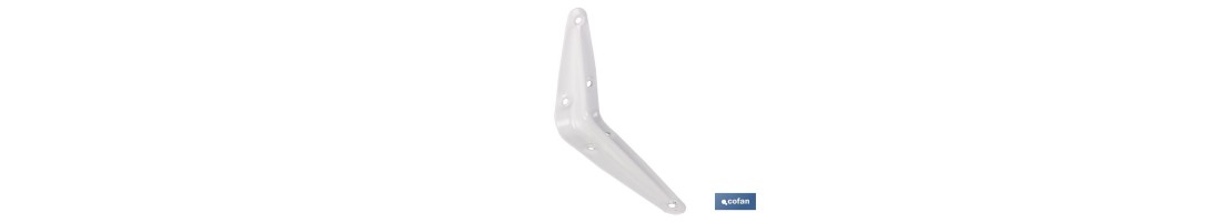 Palomilla de acero con nervio en color blanco | Escuadra de soporte resistente | Diferentes medidas