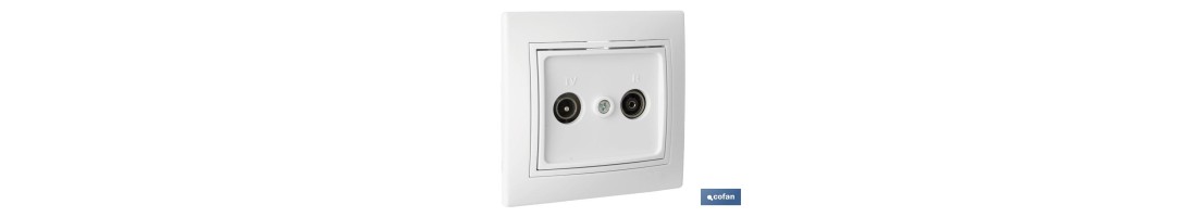 Toma de TV-Radio de empotrar | Modelo Pacific | Color blanco