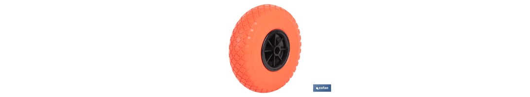 Rueda para carretilla de almacén | Sin rodamiento | Fabricada con llanta de ABS impinchable