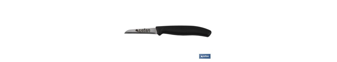 Cuchillo de Recolección | Pack de 12 Unidades | Modelo pico pato | Medida de la hoja 65 mm | Mango de Color negro