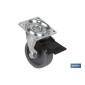Rueda de polipropileno con placa de 42 mm y freno | Diámetros desde 25mm hasta 50 mm | Para pesos desde 30 kg hasta 45 kg
