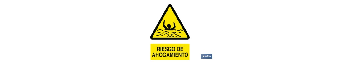 Riesgo de ahogamiento. El diseño de la señal puede variar, pero en ningún caso se variará el significado de la misma.