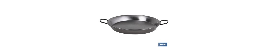 Paellera de acero pulido especial para inducción | Paellera tradicional para inducción | Diseño con dos asas