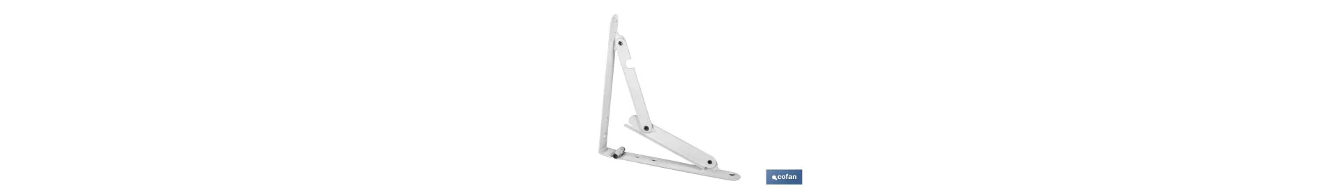 Palomilla plegable en color blanco | Soporte abatible de alta resistencia para estanterías, encimeras o mesas auxiliares
