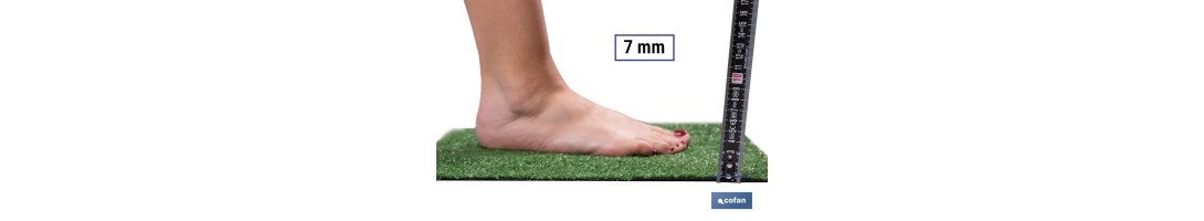 Césped artificial con pelo de altura de 7 mm | Ligero y muy fácil de colocar