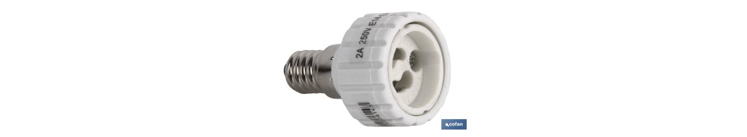 Portalámparas adaptador | Adapta de E27 a GU10/GZ10 | 2 A - 250 V~