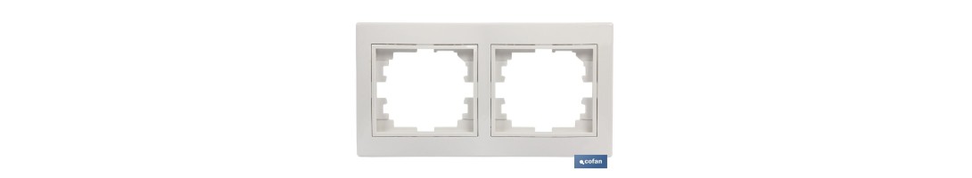 Marco de mecanismos eléctricos de empotrar | Para 2 elementos | Colores blanco y negro