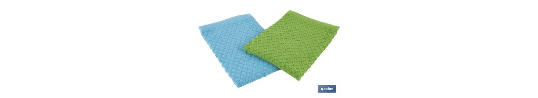 Pack de 2 paños de cocina | Medida 50 x 50 cm | Color verde y azul | Modelo Merlot