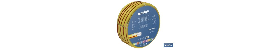 Manguera | Modelo Storm | 3 capas trenzadas | Fabricada en PVC | Color Amarillo