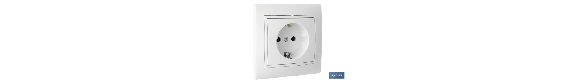Base enchufe bipolar de empotrar | Modelo Pacific | 16 A - 250 V | L-N | Color blanco