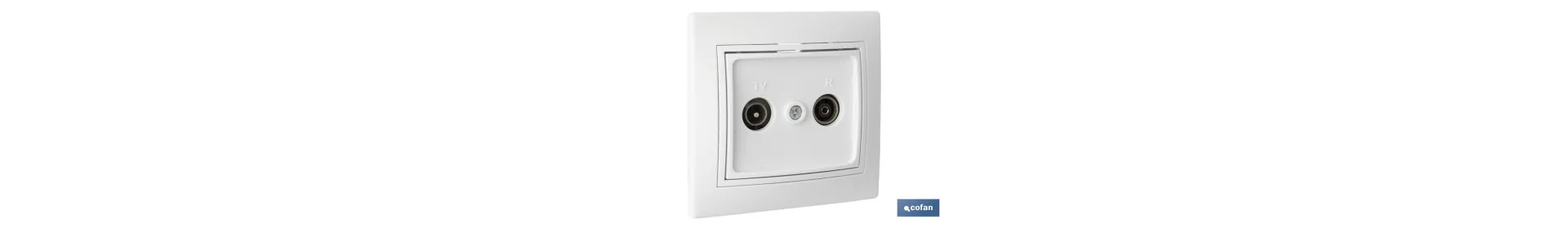 Toma de TV-Radio de empotrar | Modelo Pacific | Color blanco