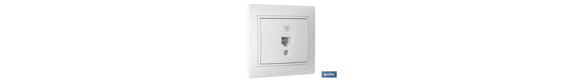 Base para Teléfono RJ11 de empotrar | Modelo Pacific | Color blanco
