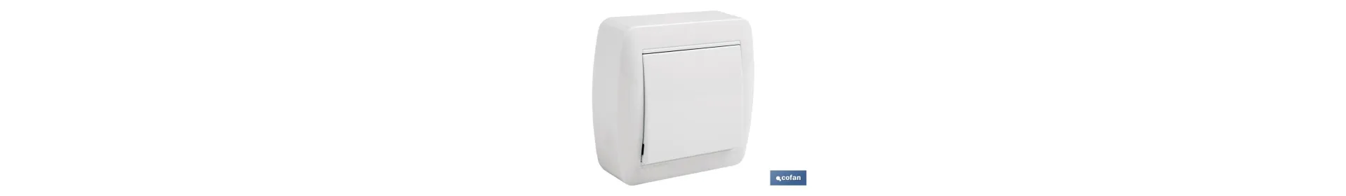 Conmutador - Interruptor de superficie | Modelo Atlantis | Color blanco | 10 A - 250 V