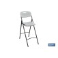 Silla alta plegable de color blanco | Adecuada para interior y exterior | Medidas: 77 x 44 x 109 cm