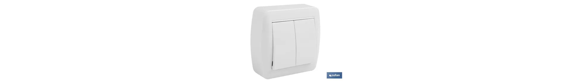 Doble Interruptor de superficie | Modelo Atlantis | Color blanco | 10 A - 250 V