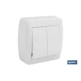 Doble Interruptor de superficie | Modelo Atlantis | Color blanco | 10 A - 250 V