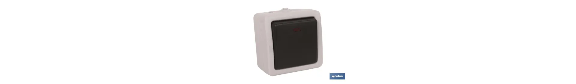 Interruptor - Conmutador Estanco IP44 | Para exteriores | 10A 250V | Color gris