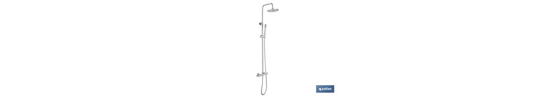 Columna de ducha con grifería monomando | 1 función | Incluye: 5 Piezas | Fabricado en ABS Cromado