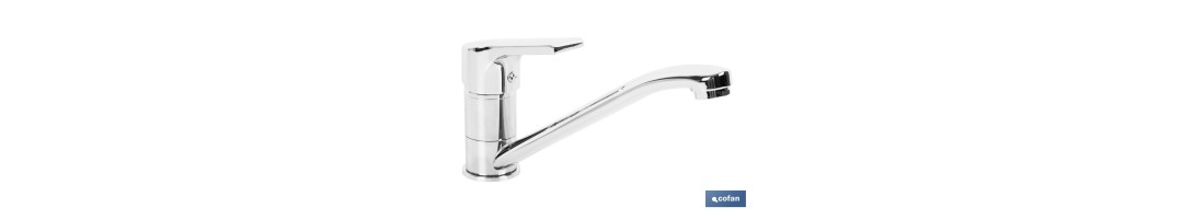 Grifo de Fregadero Monomando | Caño Bajo | Modelo Ross | Fabricado en Latón | Medidas 12 x 25 x 4 cm