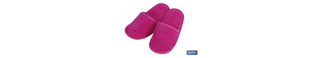 Zapatillas de Baño | Color Fucsia | Modelo Primavera | 100% Algodón | Gramaje 500g/m² | Talla M o L