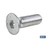 Tornillo allen DIN 7991 | Cabeza avellanada y plana con hexágono | Clase 10.9 zincado | Medidas desde M-3 hasta M-20