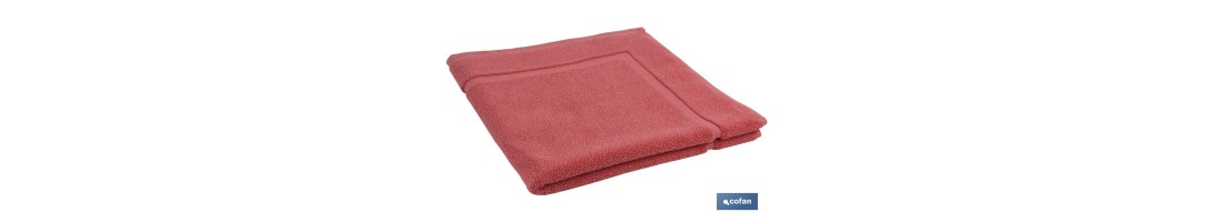 Alfombra de Baño | Modelo Jamaica | Color Coral | 100% Algodón | Gramaje 1000g/m² | Medidas 60 x 60 cm