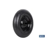 Rueda para carretilla de obra Neumática  con Varillas | Ø del eje en 20 mm | Diámetro rueda Ø 370 mm | Peso máximo 120 kg
