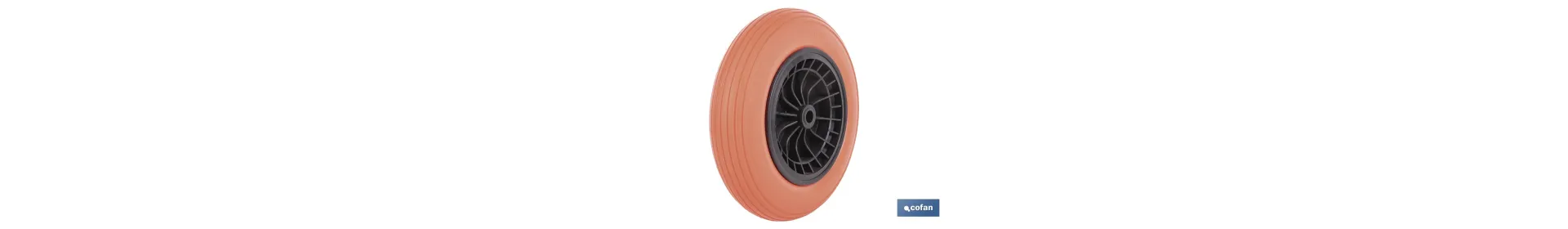 Rueda para carretilla de obra con rodamiento | Fabricada con llanta de ABS impinchable | Para pesos de hasta 120 kg