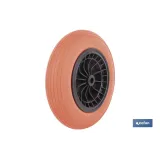 Rueda para carretilla de obra con rodamiento | Fabricada con llanta de ABS impinchable | Para pesos de hasta 120 kg