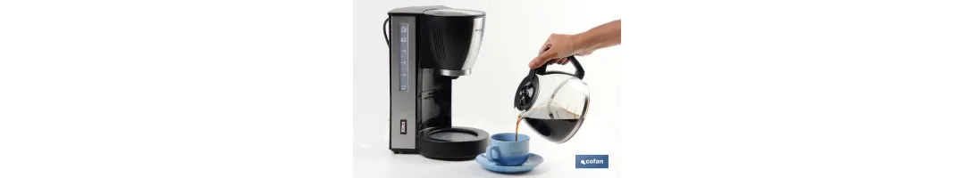 Cafetera Eléctrica por Goteo | Modelo Margot | Potencia 870W | Capacidad 10 Tazas | Capacidad 1,25 L | Diseño Fino y Elegante