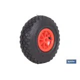 Rueda para carretilla de almacén | Sin rodamiento | Fabricada con llanta de ABS neumática