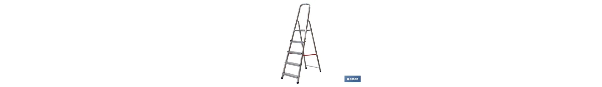 Escalera de aluminio doméstica desde 2 hasta 8 peldaños | Alturas desde 0,41 hasta 2,41 metros | Normativa EN 131