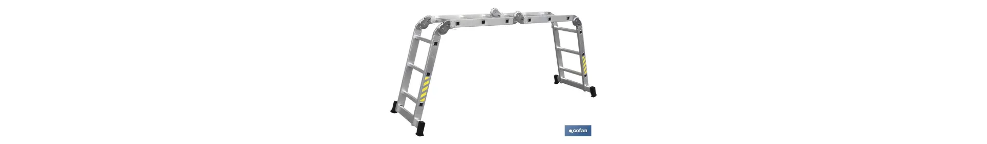 Escalera aluminio multiusos | Con 4 x 3 peldaños y 3,25 metros de longitud | Normativa EN 131 y 150 kilos