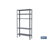 Estantería Metálica en color Gris de 5 baldas | Con tornillos y escuadras | Resistente a un peso por balda de 80 kg