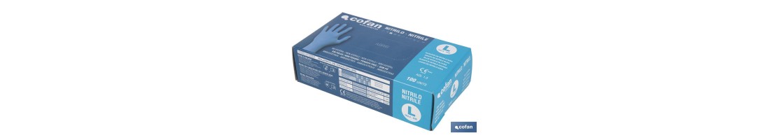 Caja de 100 unidades de guantes de nitrilo | Finos y elásticos | Sin polvo | Cómodos y agradables al tacto