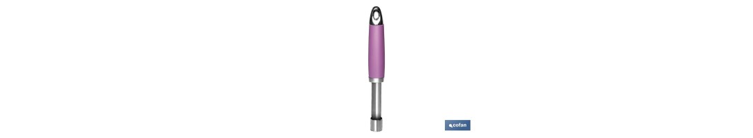 Descorazonador Modelo Sena | Fabricado en Acero Inox con Mango ABS | Color Rosa | Medida 21 cm