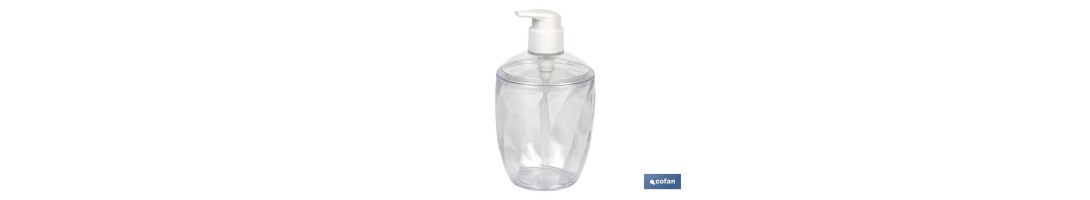 Dosificador de Jabón Transparente | Dispensador de jabón líquido | Capacidad: 0.43 L | Fabricado en polipropileno